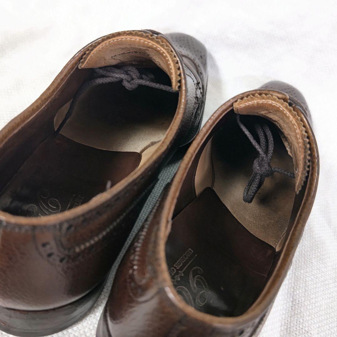 ジョージクレバリーe Cleverleyレザードレスビジネスシューズ茶