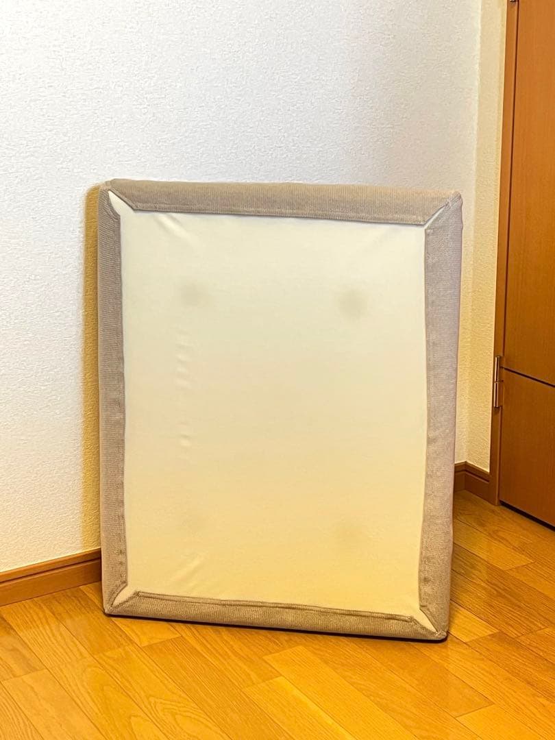 無印良品オットマン・フェザー・ポケットコイル+綿麻バスケット織 ベージュカバー付