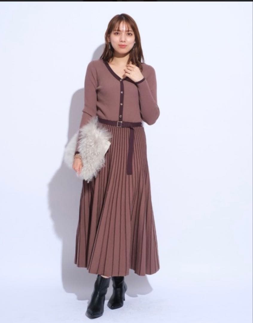 マイストラーダ 配色ニットワンピースM