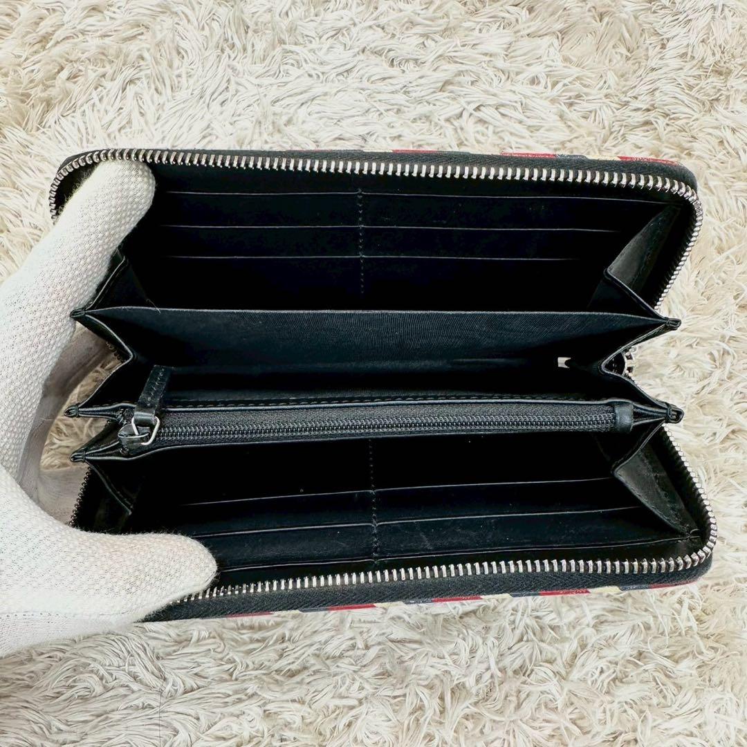 【美品】グッチ 長財布 ラウンドファスナー ブラック スプリーム UFO