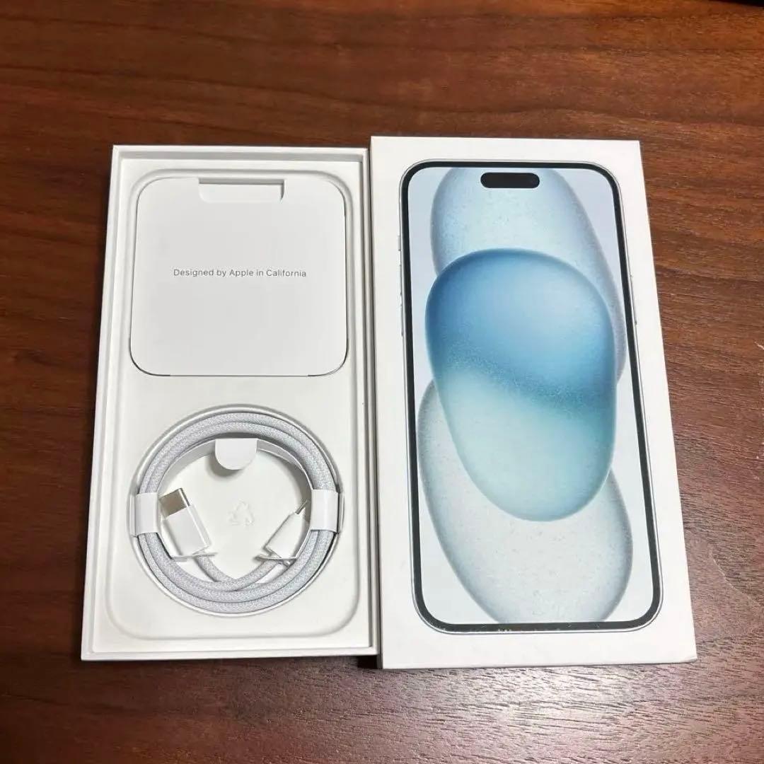 iphone15plus 128g ブルー SIMフリー バッテリー容量90%