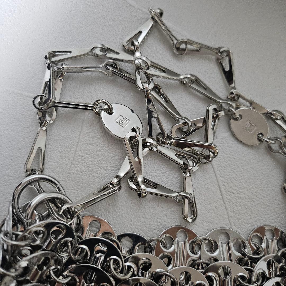 paco rabanne シグネチャー ショルダーバッグ シルバー ナノ