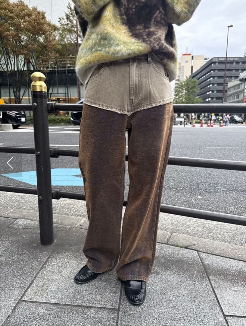 アメリヴィンテージ　FLOCKY SWITCHING DENIM PANTS