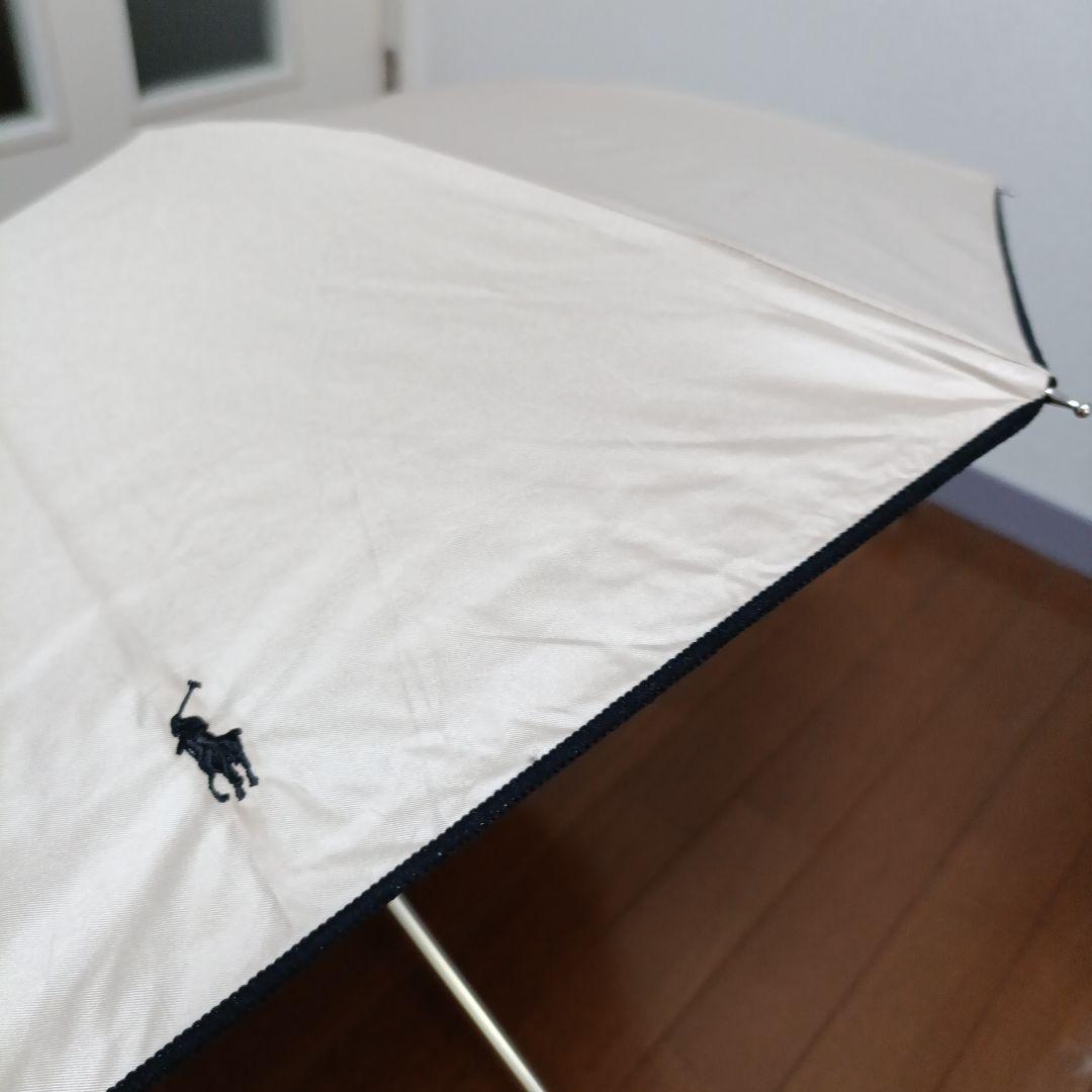 【新品】ポロラルフローレン　軽量　折り畳み日傘　晴雨兼用　ベージュ