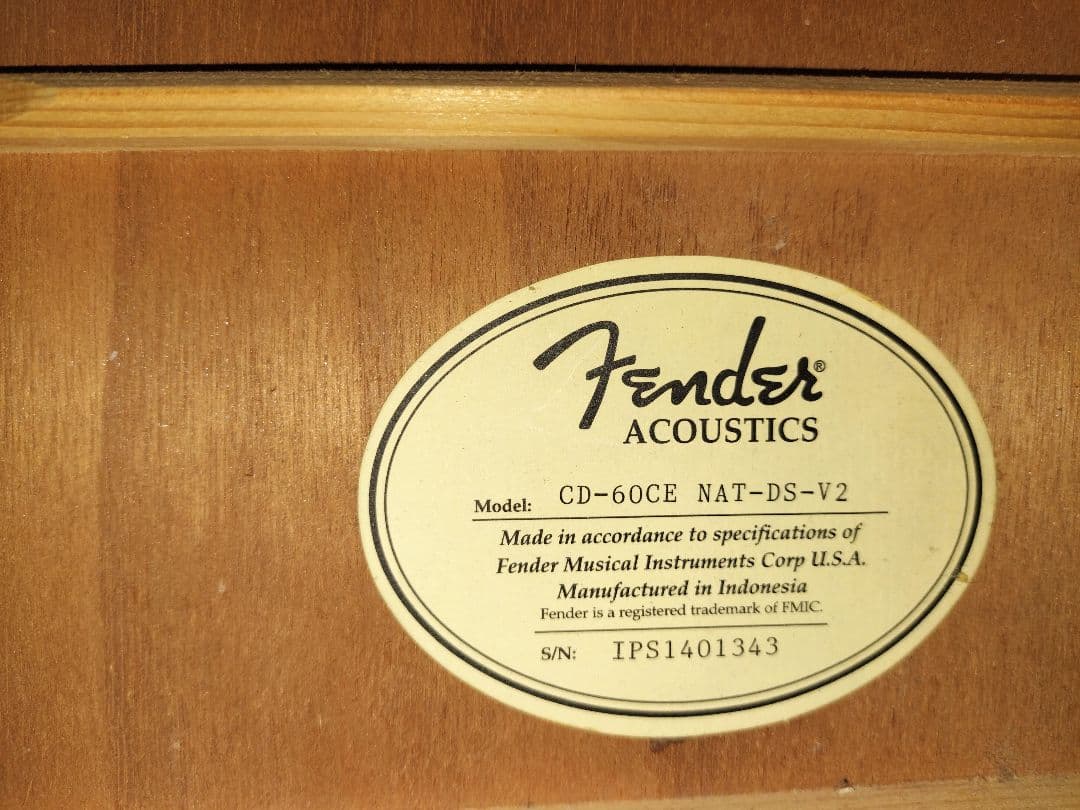 【美品】FENDER 「CD-60CE NAT-DS-V2」 ハードケース付