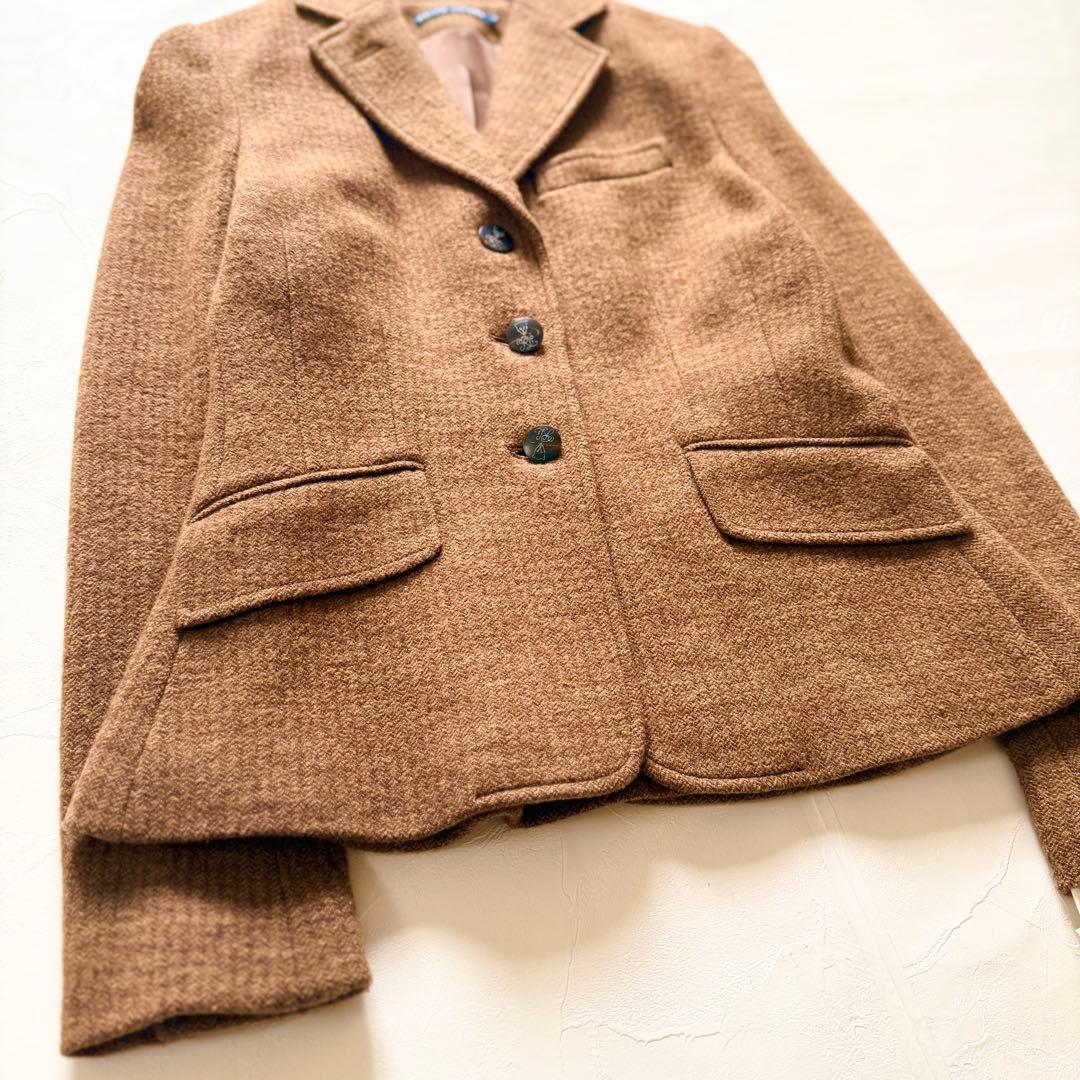 ラルフローレン　ウールテーラードジャケット　ヘリンボーン　キツネボタン　総裏地