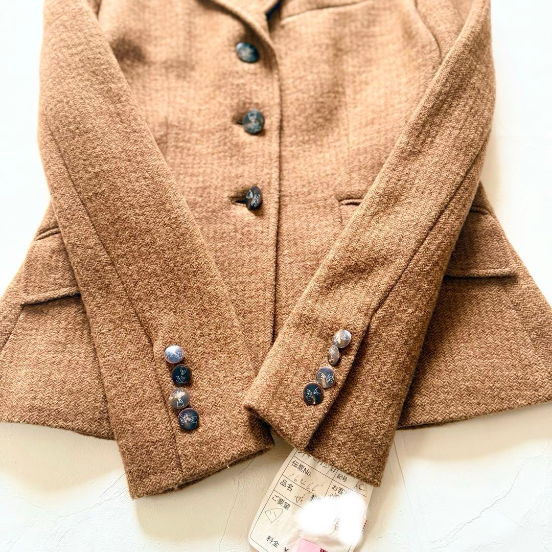 ラルフローレン　ウールテーラードジャケット　ヘリンボーン　キツネボタン　総裏地