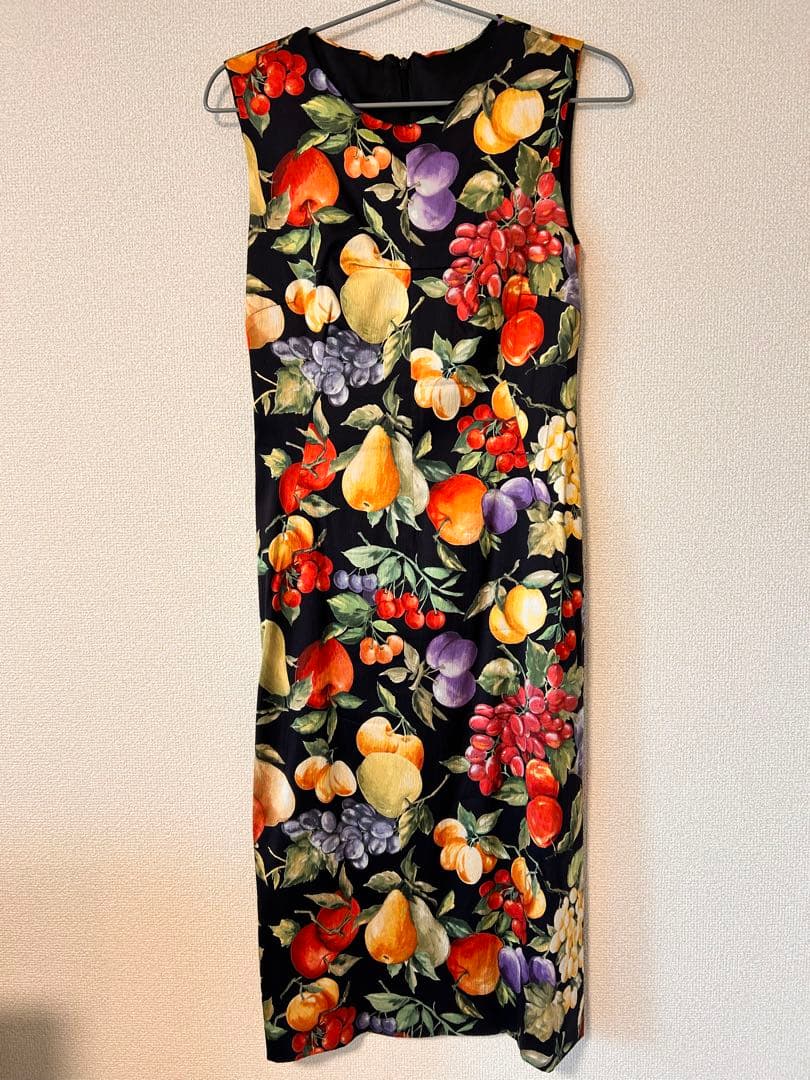DOLCE & GABBANA フルーツ柄 ノースリーブワンピース