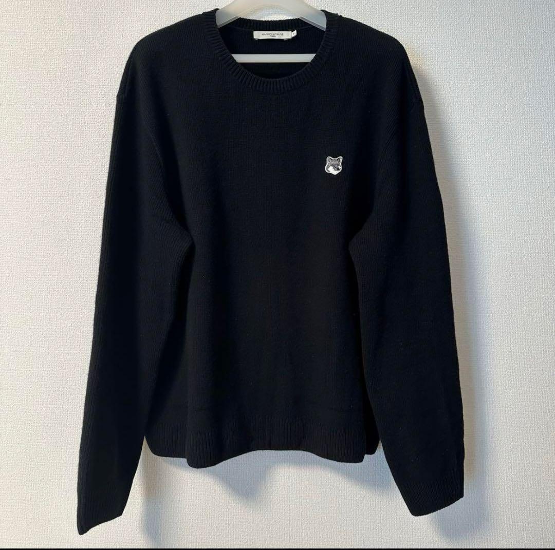MAISON KITSUNÉ 黒 オーバーサイズクルーネックセーター