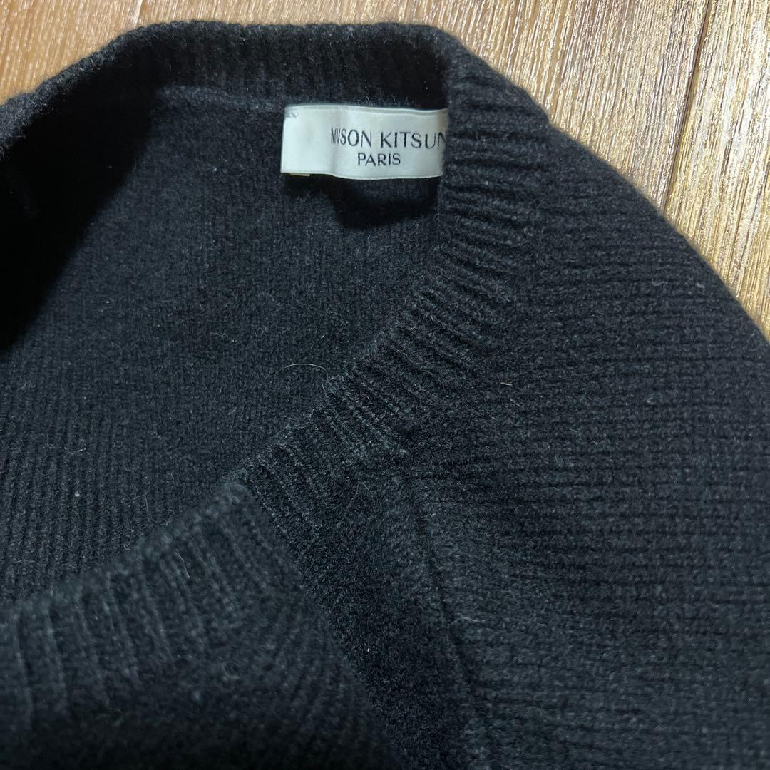 MAISON KITSUNÉ 黒 オーバーサイズクルーネックセーター