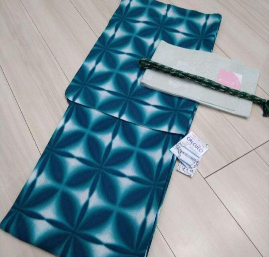 おまかせ下駄＋おまかせ白兵児帯つき◆◆ノー皺加工最高級カルキュロ◆変わり織り