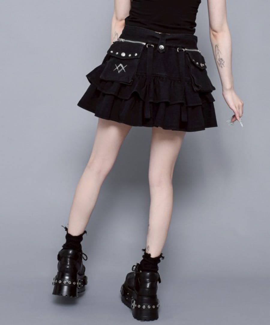 『REFLEM/レフレム』カーゴベルト付きデニムフリルスカート