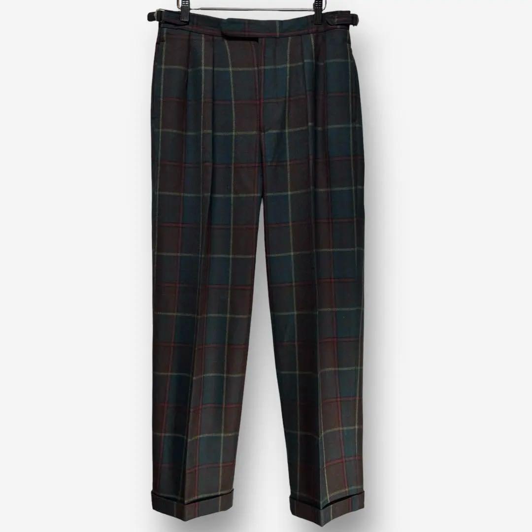 90's ポロバイラルフローレン 2タック ストレートパンツ タータンチェック