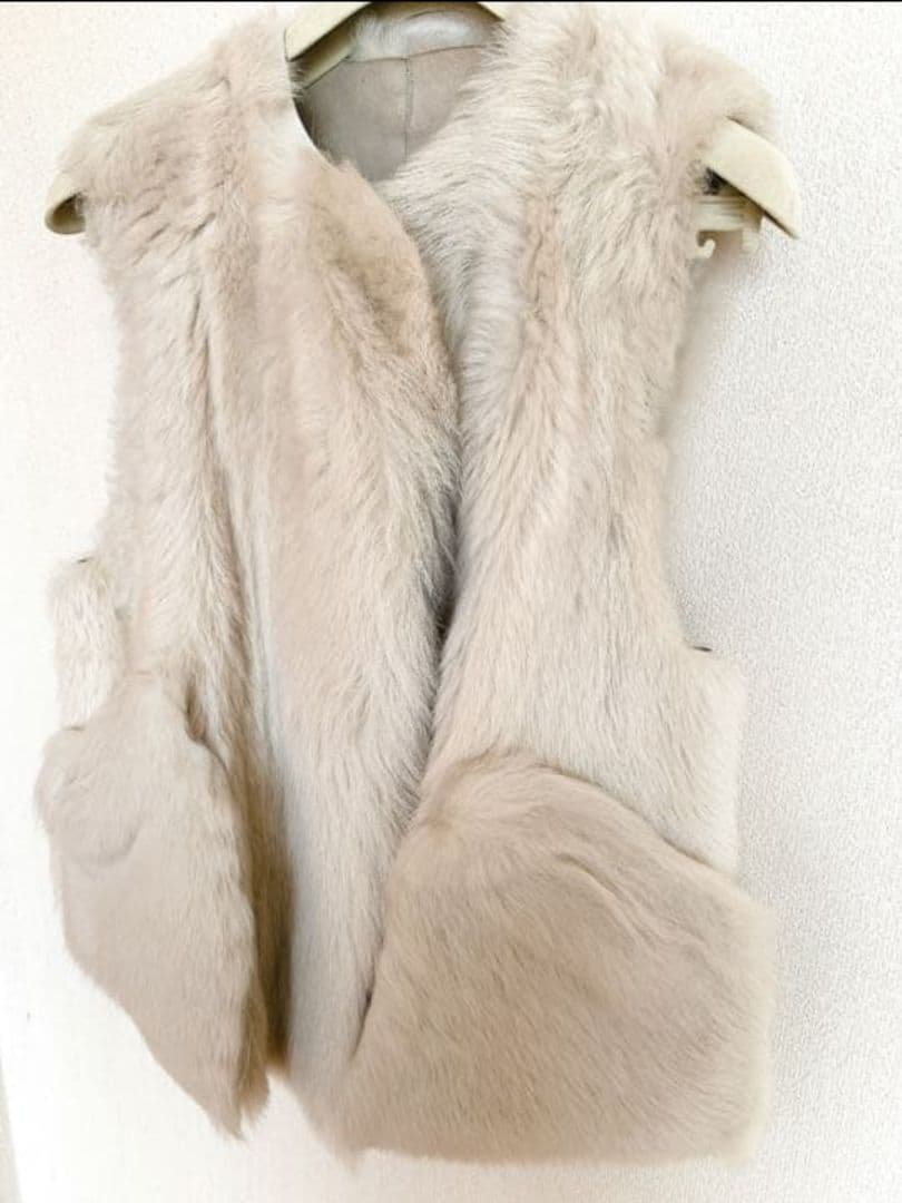 【ドゥロワーDRAWER】リアルファー　ムートンベスト/ムートンジレ