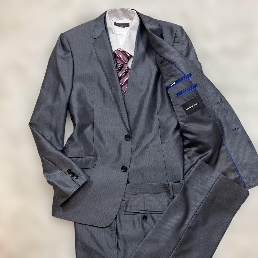 未使用級 セマンティックデザインスリーピース ベストL相当 グレー