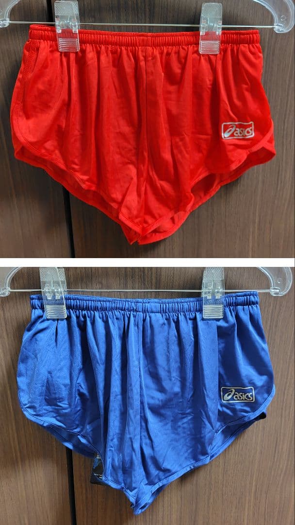 アシックス　ランニング　パンツ　メンズ　赤青2枚