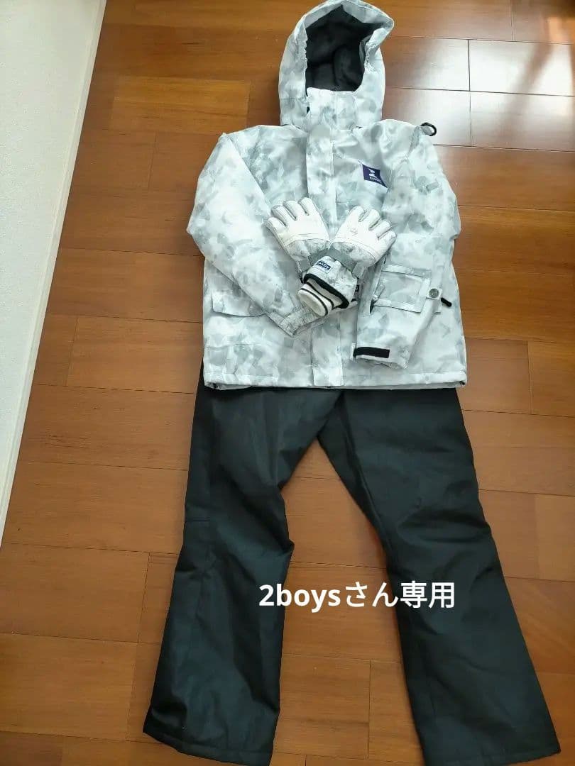 BANNNE バンネ　スノーボードウェア グレー 手袋付き