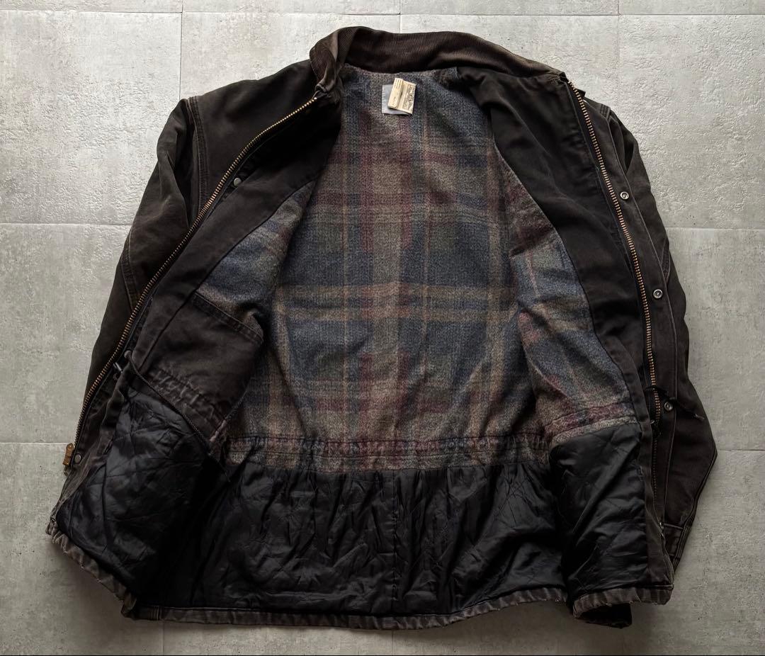 80s 90s USA製　カーハート　ミシガンチョアコート　ブラック　フェード