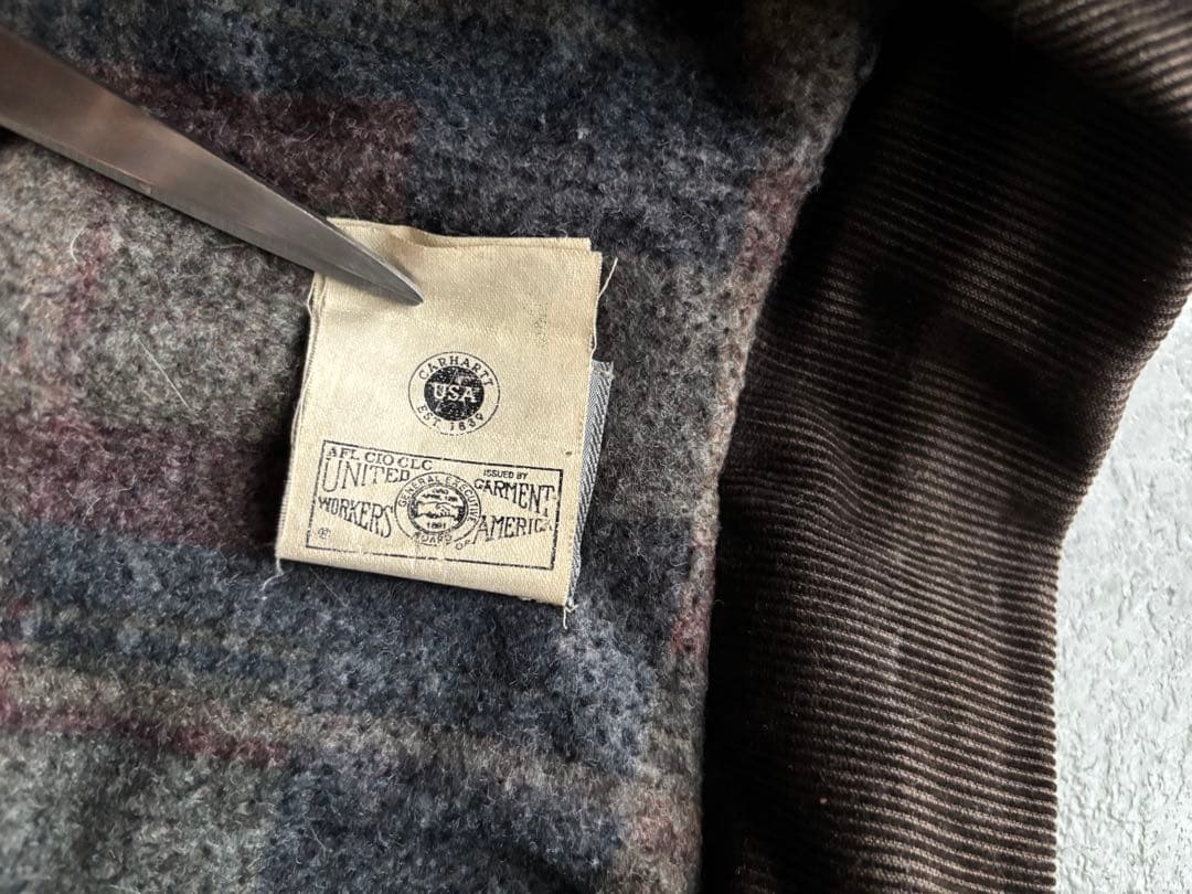 80s 90s USA製　カーハート　ミシガンチョアコート　ブラック　フェード