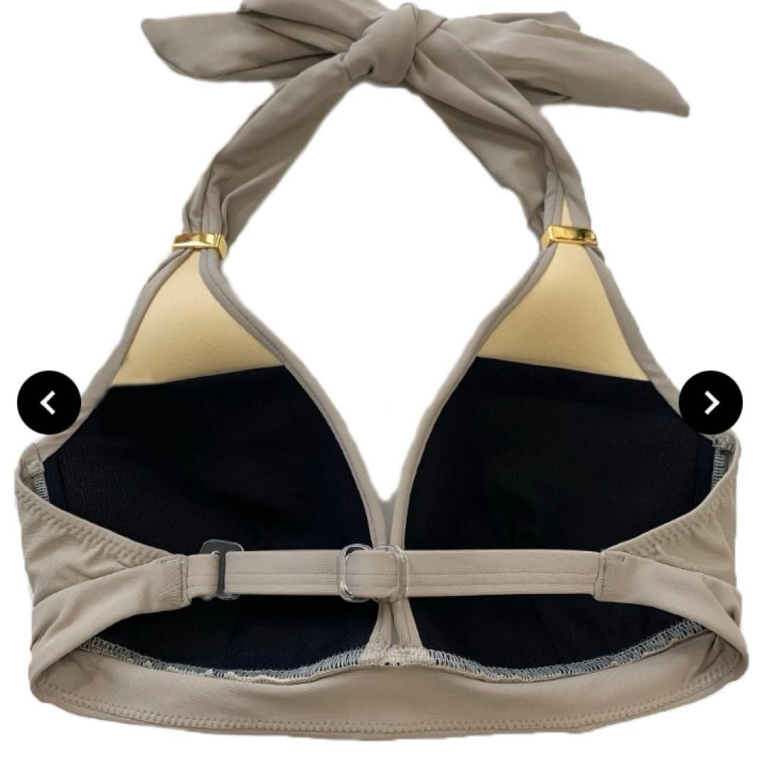 Riberce リベーチェ　無地サッシュホルターネックビキニ　水着　ベージュ