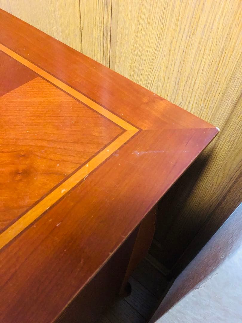 木製キャビネット 2段引き出し 茶色