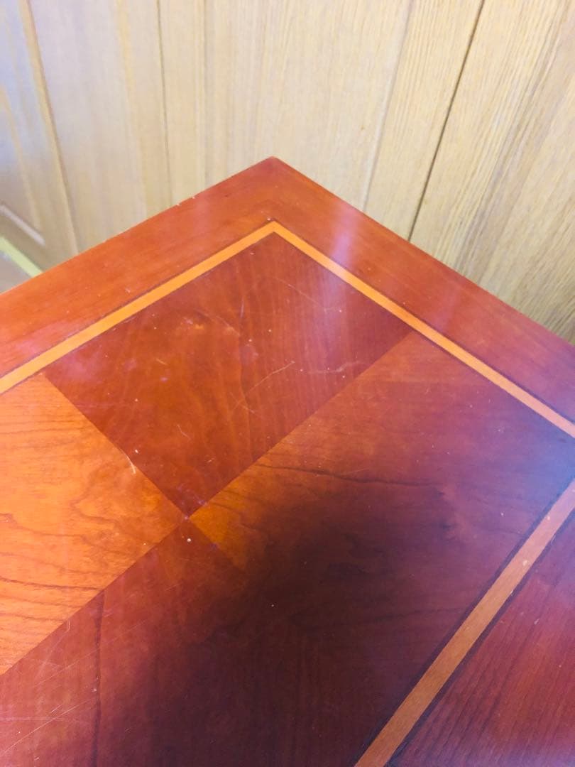 木製キャビネット 2段引き出し 茶色