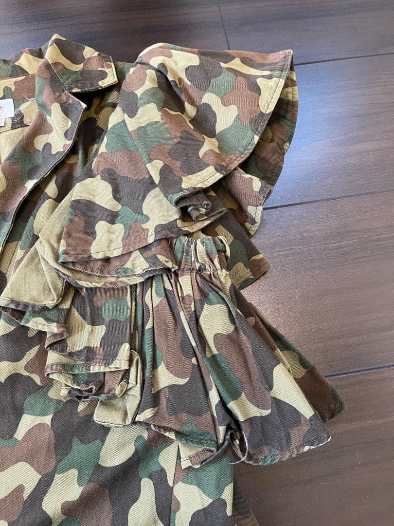 ビンテージ ヨウジヤマモト カモフラージュ 袖フリル ベスト 迷彩