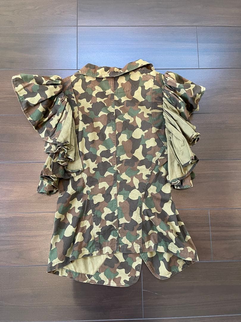 ビンテージ ヨウジヤマモト カモフラージュ 袖フリル ベスト 迷彩