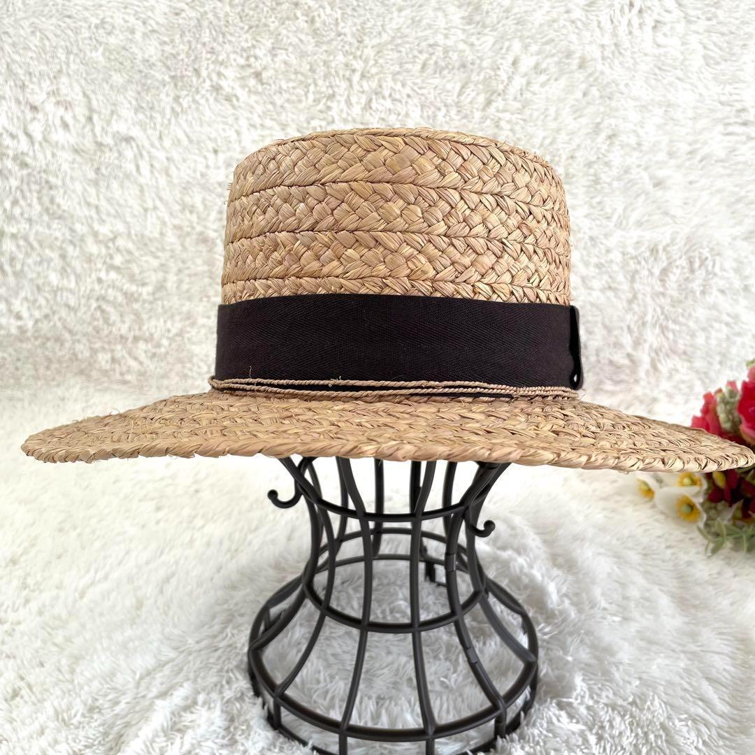 ヘレンカミンスキー✨麦わら帽子　カンカン帽　ハット　ストロー　ナチュラル　ヌガー