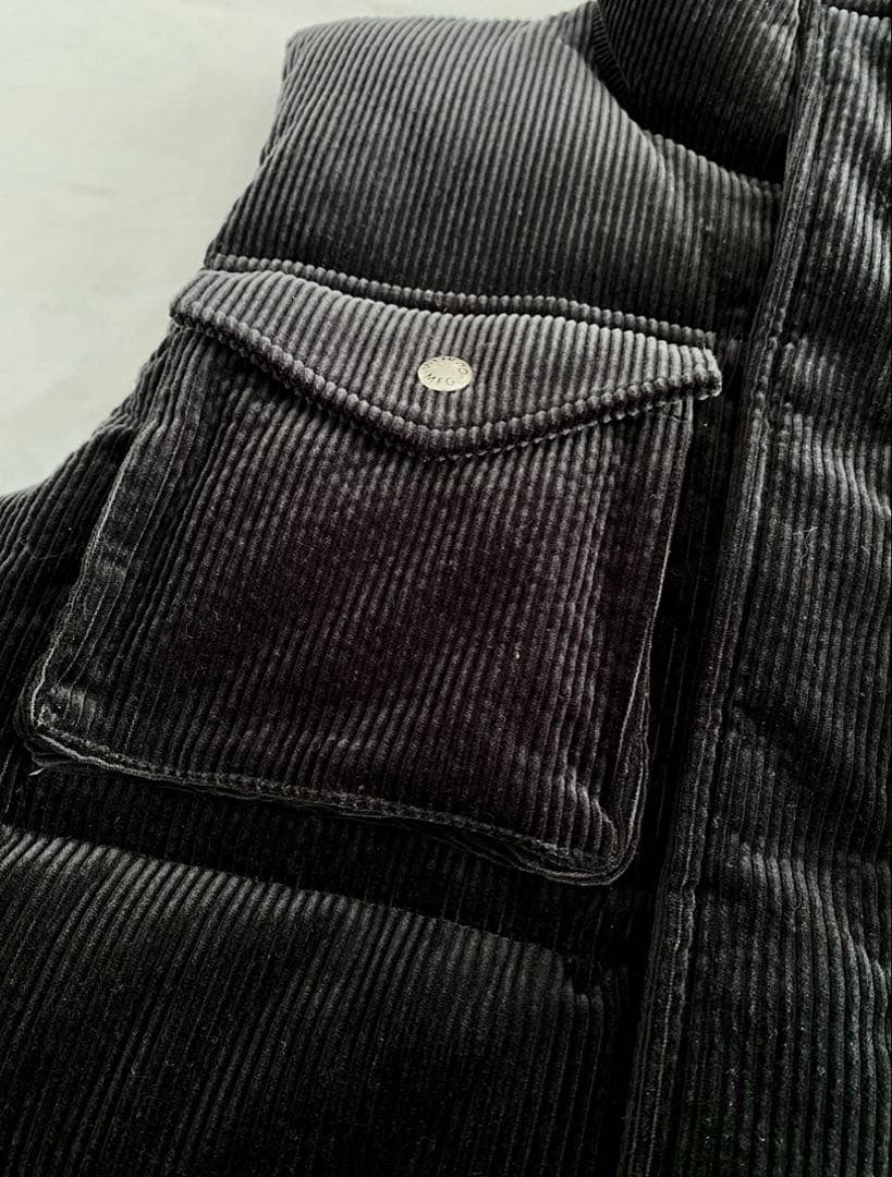 【オシャレ】 WEIRDO ウィアード コーデュロイ ダウンベスト ブラック