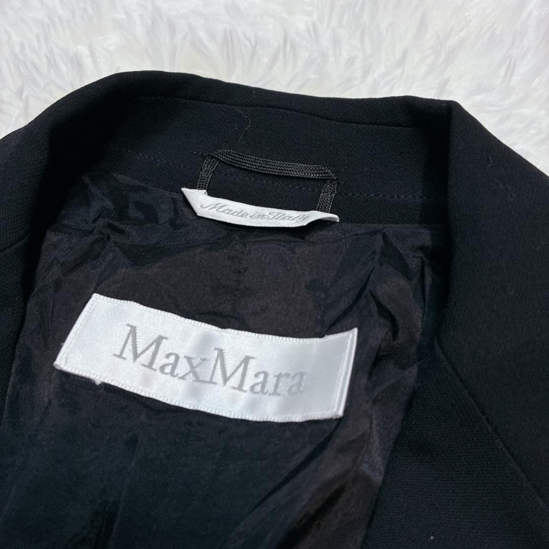 【極美品】 マックスマーラ 白タグ テーラードジャケット ウール 貝殻ボタン 黒