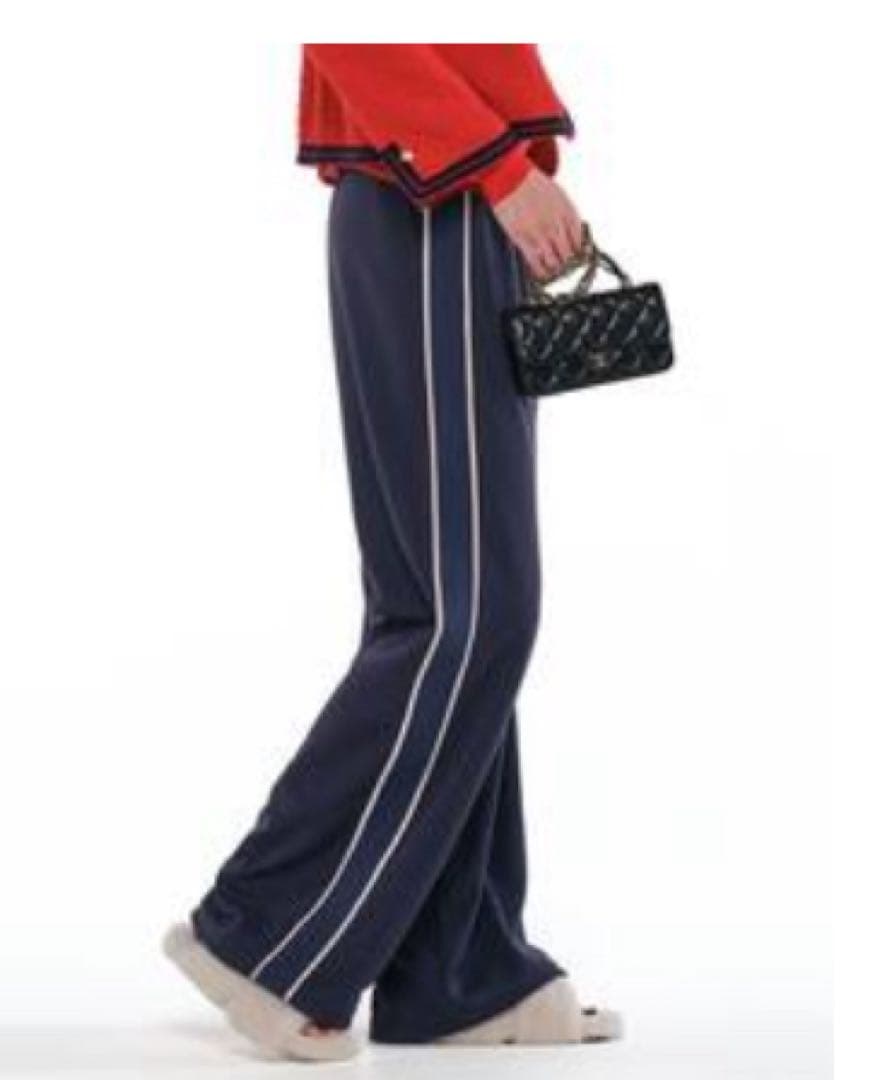 L'Appartement アメリカーナ ジャージーパンツ 36 ネイビー