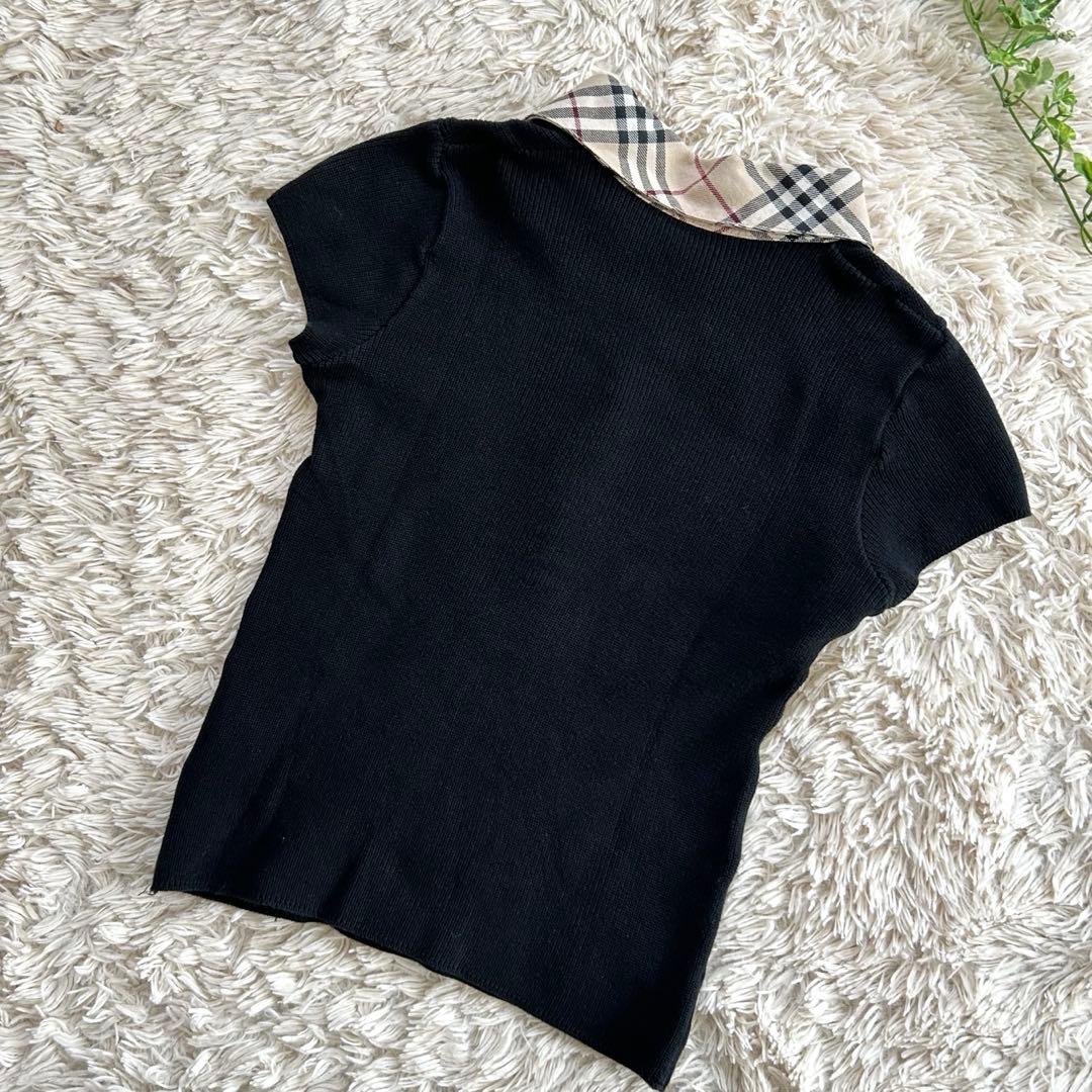 美品✨バーバリーロンドン　ポロシャツ　ニット　ノバチェック　ホースロゴ刺繍