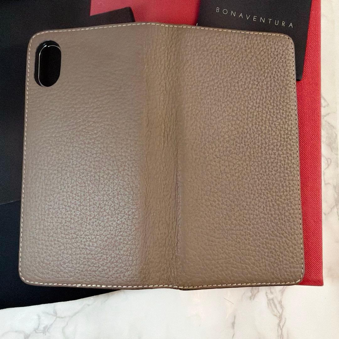 ⑩ ボナベンチュラ　ケース　iPhone Xs X エトープ×グレージュ