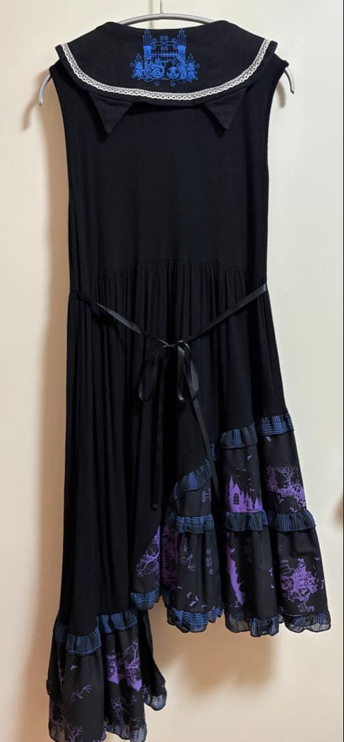 HANGRY&ANGRYワンピース 青×黒　美品/连衣裙，蓝黑配色，成色极佳