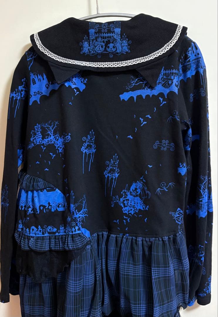 HANGRY&ANGRYワンピース 青×黒　美品/连衣裙，蓝黑配色，成色极佳