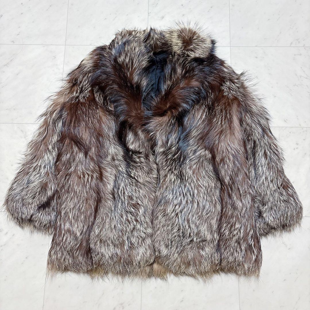 サガフォックス シルバーフォックスハーフコート 総柄 金サガ 花柄 11号