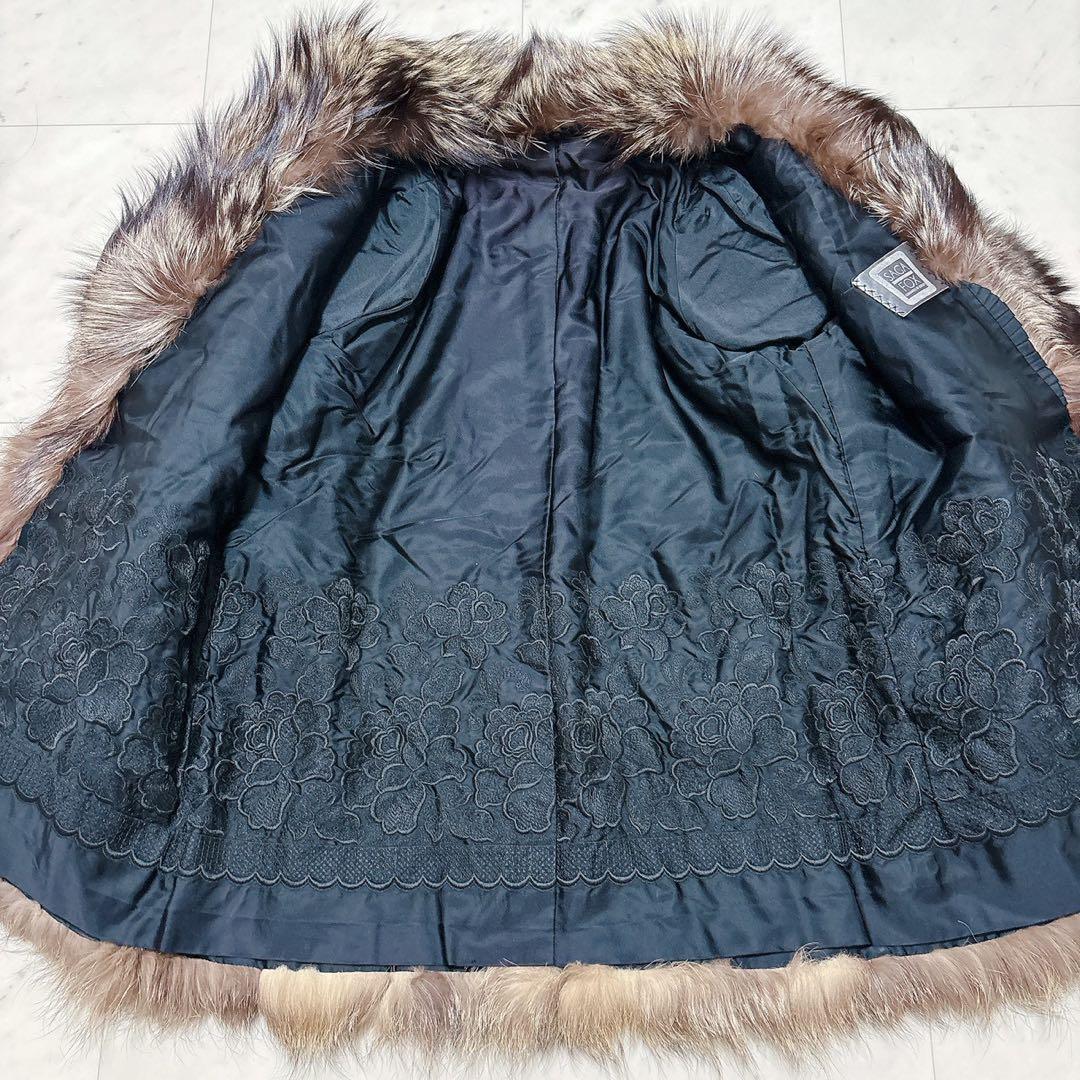 サガフォックス シルバーフォックスハーフコート 総柄 金サガ 花柄 11号