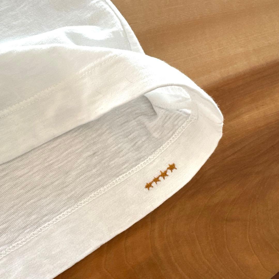 45R 白刺繍の四角ロンT レディース4