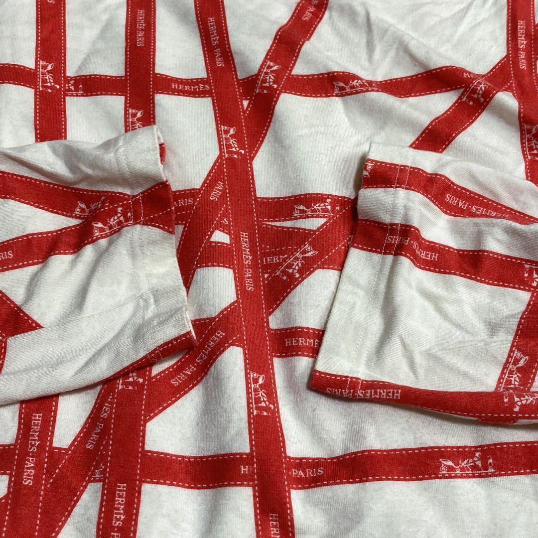 HERMES エルメス カットソー マルジェラ期 赤 ボルデュックリボン SM