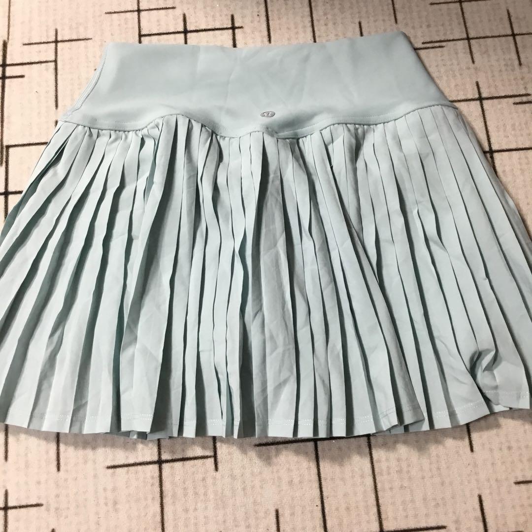 水色 プリーツミニスカート