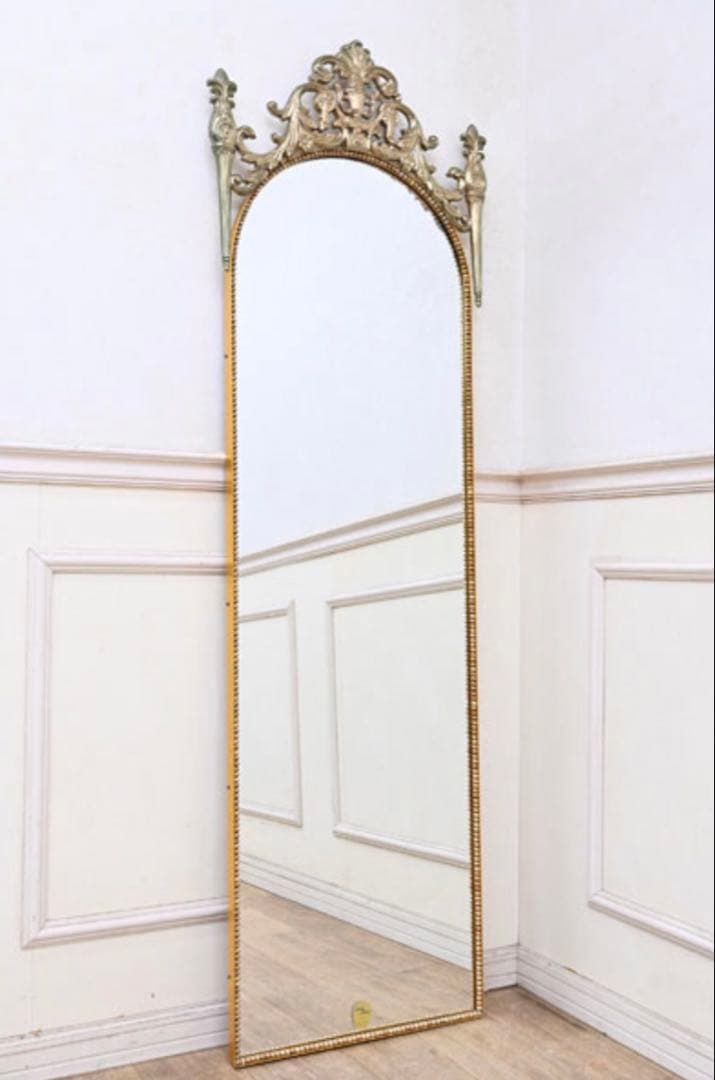 全身鏡 アンティークミラー ゴールド 姿見 大型鏡