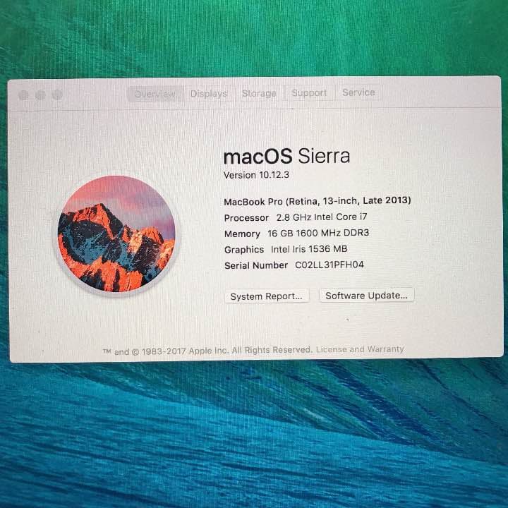 【中古】13インチmacbook pro late 2013