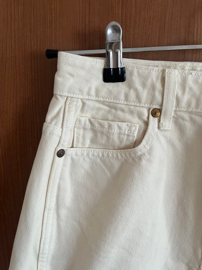 白　デニム　ハーフパンツ　KHAITE カイト　デニム　25 レディース