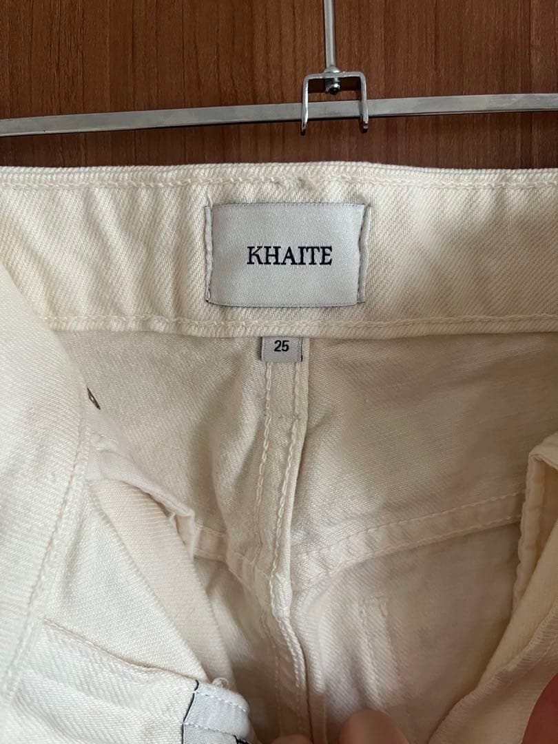 白　デニム　ハーフパンツ　KHAITE カイト　デニム　25 レディース