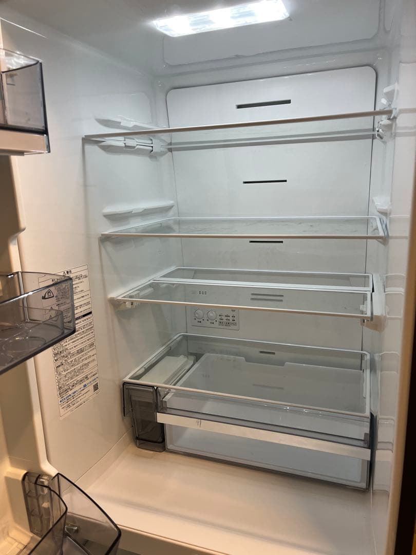 ダークグレー 2ドア冷蔵庫 LED照明付き