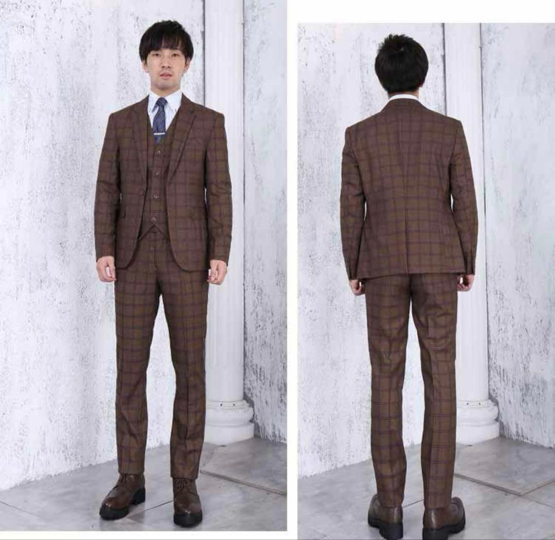 メンズスーツ スタイリッシュスーツ 3ピーススーツ面接 ビジネス 紳士服CC02