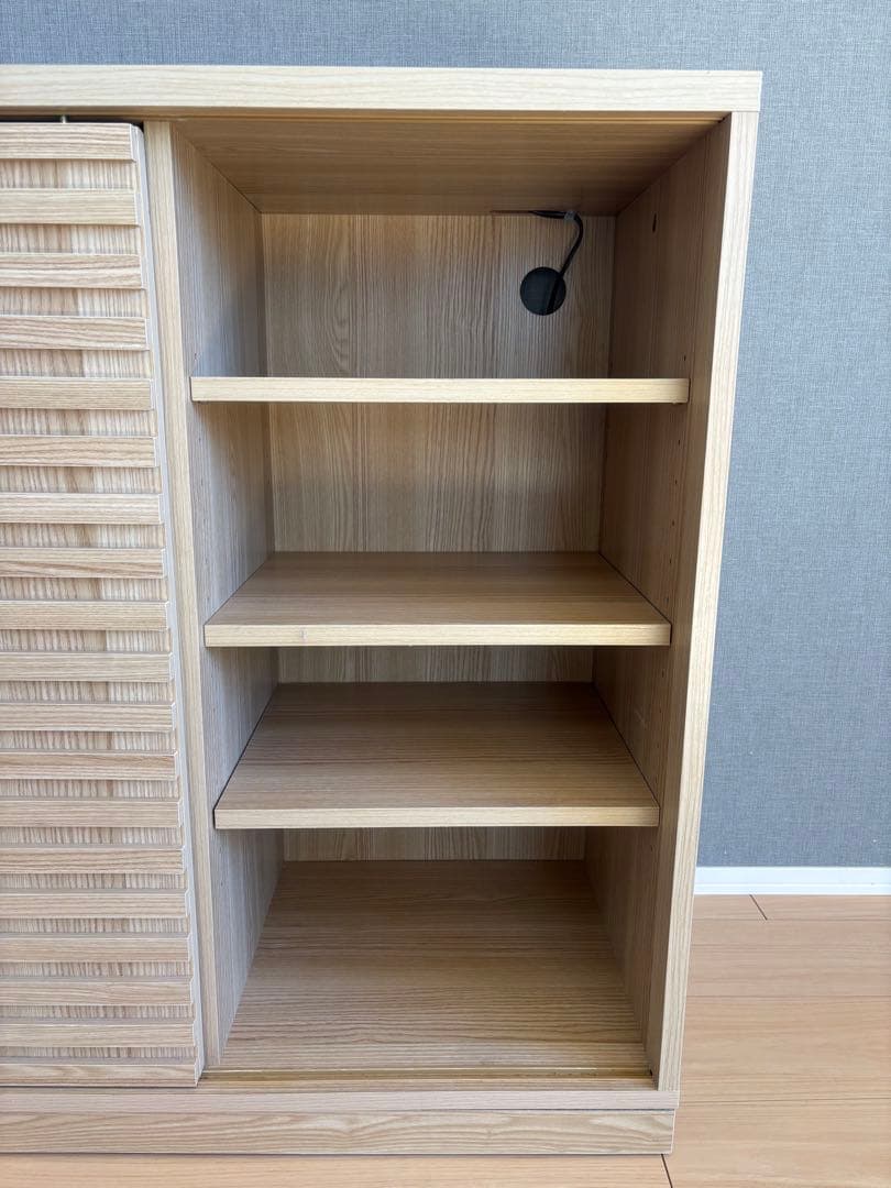 【1/31まで】　食器棚　キャビネット　120cm オーク調　棚