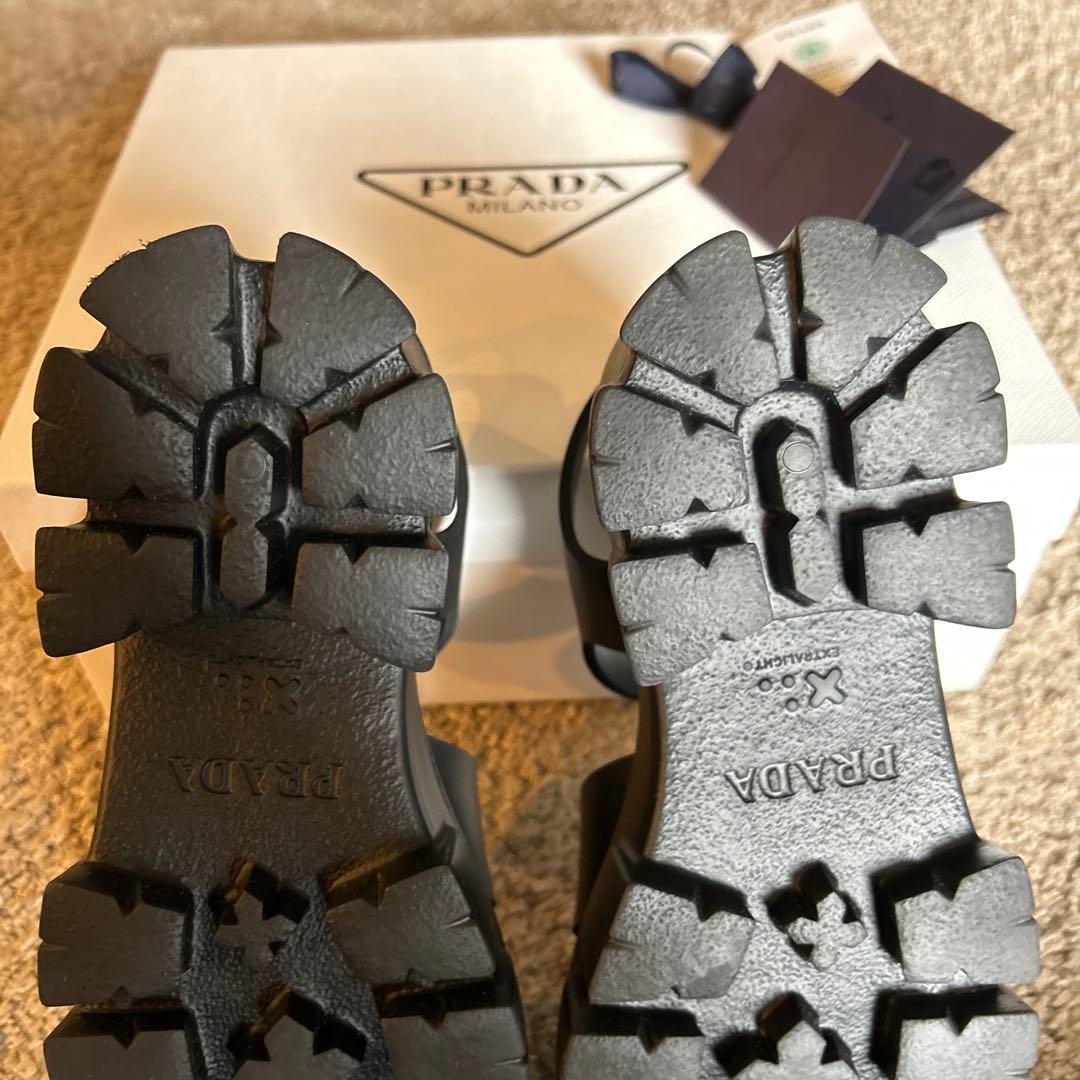 Prada プラダ　モノリス　ラバー　サンダル　黒　39