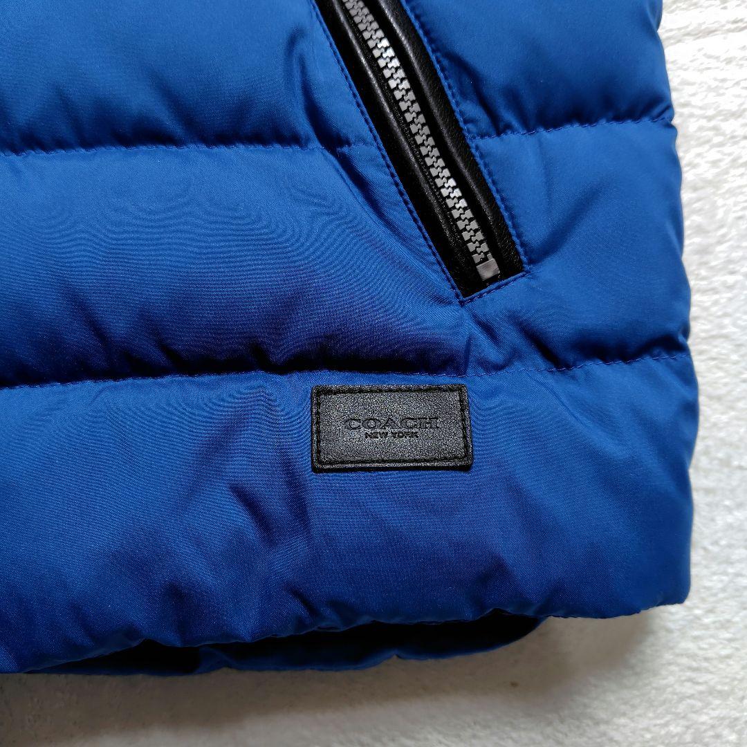 美品　コーチ　ダウンベスト　バイカラー　切り替え　ラムレザー　F86510